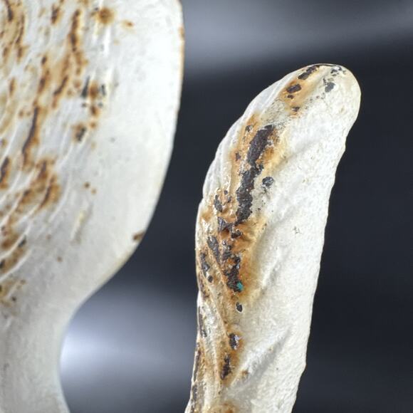 Vintage Cast Iron Cat Wall Hook Key Coat Hanger Rustic White Rusty Patina - Picture 9 of 12